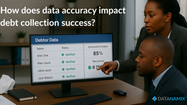 How does data accuracy impact debt collection success